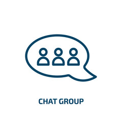 chat group icon from people collection. Thin linear chat group, communication, group outline icon isolated on white background. Line vector chat group sign, symbol for web and mobile