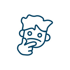 thinking smile icon from people collection. Thin linear thinking smile, happy, smile outline icon isolated on white background. Line vector thinking smile sign, symbol for web and mobile