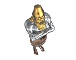 King Nebuchadnezzar's Dream Statue (Daniel's Prophecies) 3D Illustration [PNG Transparent Background]