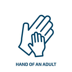 hand of an adult icon from people collection. Thin linear hand of an adult, person, adult outline icon isolated on white background. Line vector hand of an adult sign, symbol for web and mobile