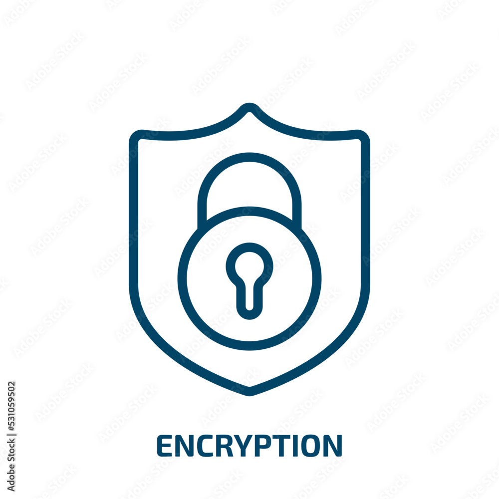 Poster encryption icon from seo collection. thin linear encryption, password, internet outline icon isolate