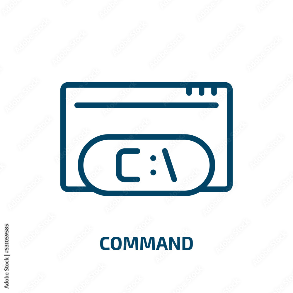 Poster command icon from programming collection. thin linear command, group, business outline icon isolated