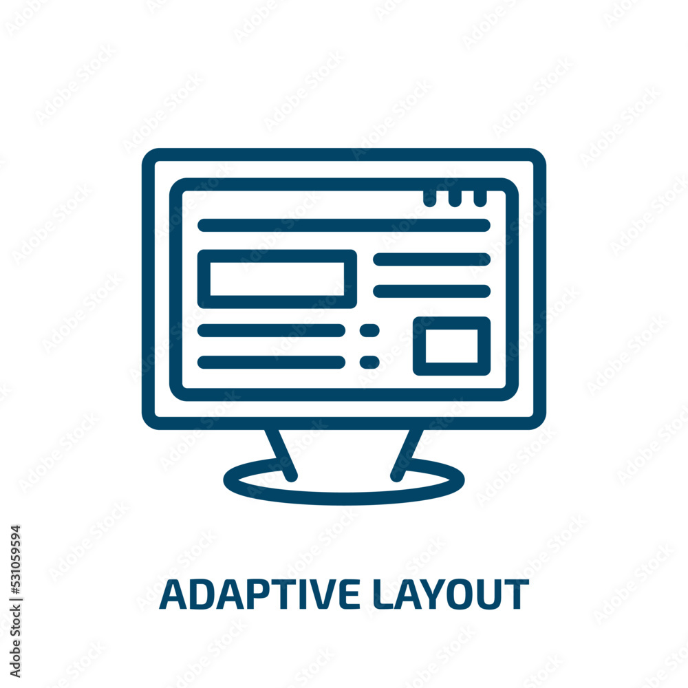 Poster adaptive layout icon from programming collection. thin linear adaptive layout, layout, process outli