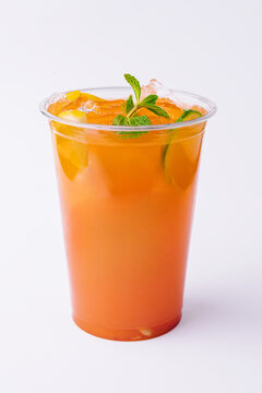 Chinese orange juice with ice and mint