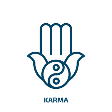 karma icon from religion collection. Thin linear karma, zen, buddhism outline icon isolated on white background. Line vector karma sign, symbol for web and mobile
