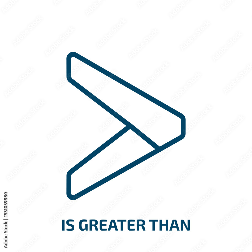 Poster is greater than icon from signs collection. thin linear is greater than, greater, less outline icon 