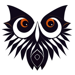 illustration vector graphic of owl head in hand draw isolated on white tribal style perfect for t-shirt, poster or edit and customize your design, card, banner, social media