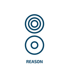reason symbol icon from signs collection. Thin linear reason symbol, circle, reason outline icon isolated on white background. Line vector reason symbol sign, symbol for web and mobile
