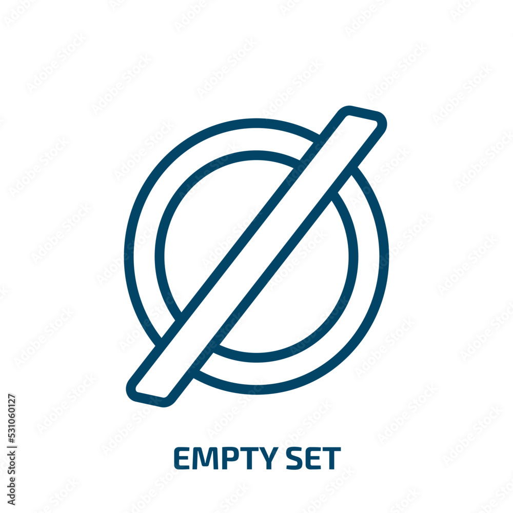 Poster empty set symbol icon from signs collection. thin linear empty set symbol, empty, business outline i