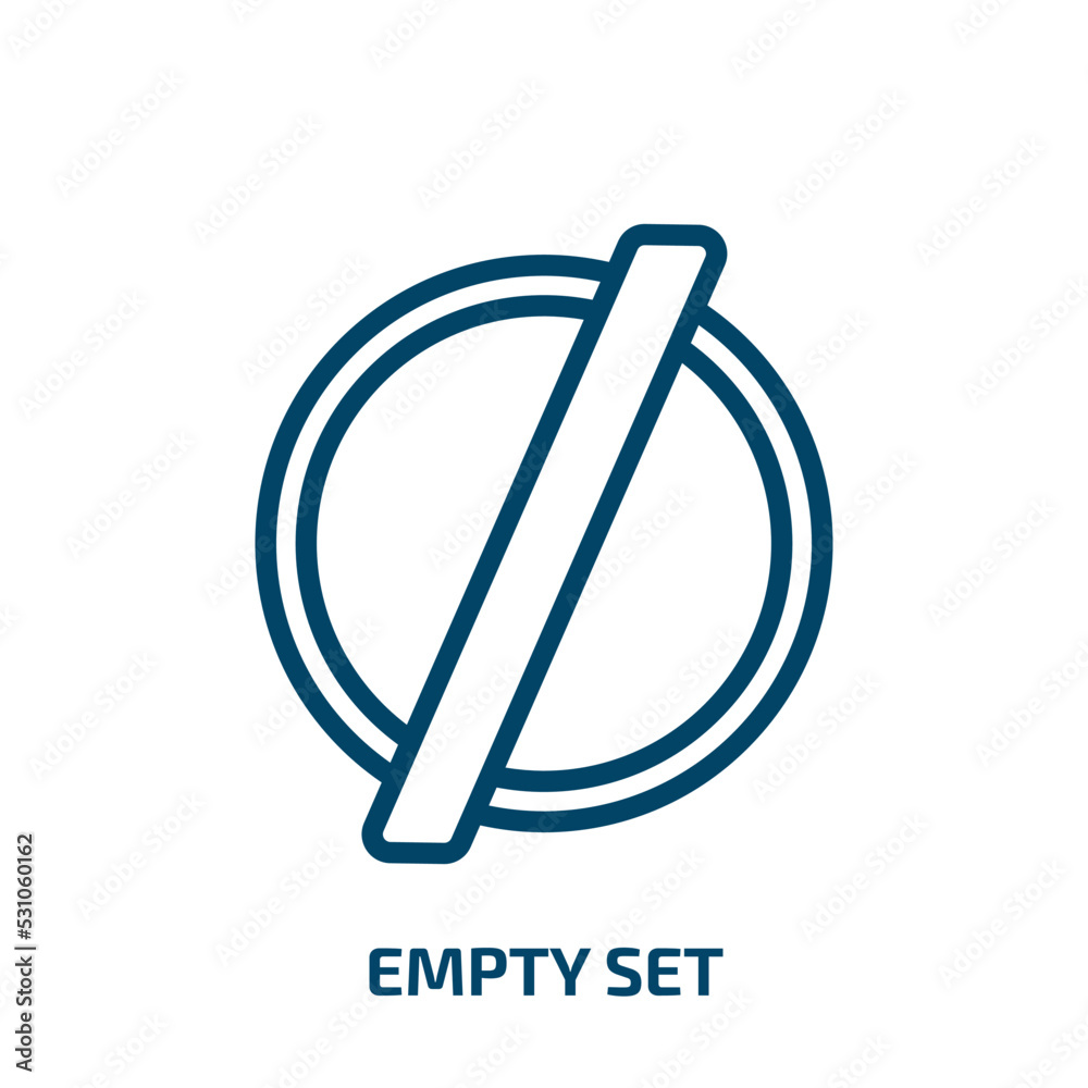 Poster empty set icon from signs collection. thin linear empty set, empty, tag outline icon isolated on whi