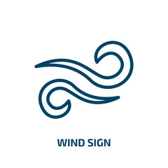 wind sign icon from signs collection. Thin linear wind sign, wind, energy outline icon isolated on white background. Line vector wind sign sign, symbol for web and mobile