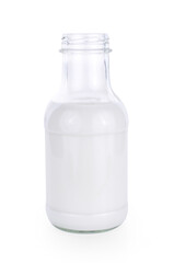 Bottle of milk isolated on white background.