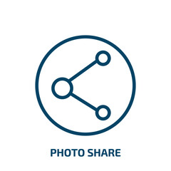 photo share icon from social media marketing collection. Thin linear photo share, photo, button outline icon isolated on white background. Line vector photo share sign, symbol for web and mobile