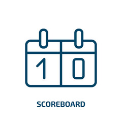 scoreboard icon from sport collection. Thin linear scoreboard, game, competition outline icon isolated on white background. Line vector scoreboard sign, symbol for web and mobile