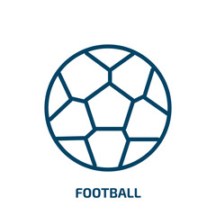 Fototapeta premium football icon from sport collection. Thin linear football, ball, soccer outline icon isolated on white background. Line vector football sign, symbol for web and mobile