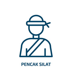 pencak silat icon from sports collection. Thin linear pencak silat, silat, martial outline icon isolated on white background. Line vector pencak silat sign, symbol for web and mobile