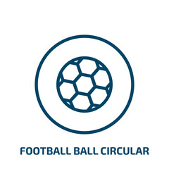 Obraz premium football ball circular icon from sports collection. Thin linear football ball circular, circular, ball outline icon isolated on white background. Line vector football ball circular sign, symbol for