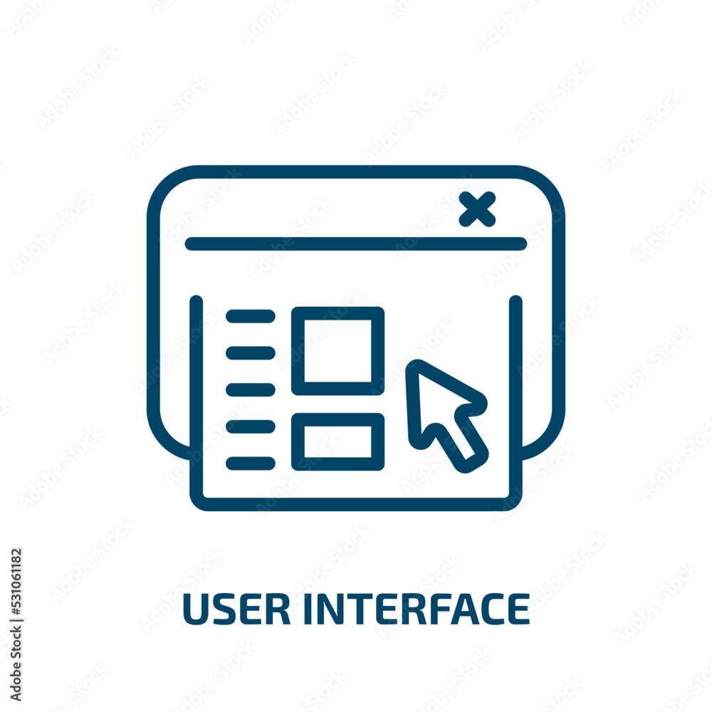 Poster user interface icon from technology collection. thin linear user interface, internet, website outlin