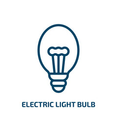 electric light bulb icon from technology collection. Thin linear electric light bulb, energy, bulb outline icon isolated on white background. Line vector electric light bulb sign, symbol for web and