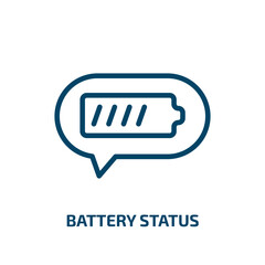 battery status icon from technology collection. Thin linear battery status, fuel, supply outline icon isolated on white background. Line vector battery status sign, symbol for web and mobile