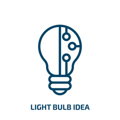 light bulb idea icon from technology collection. Thin linear light bulb idea, energy, bulb outline icon isolated on white background. Line vector light bulb idea sign, symbol for web and mobile