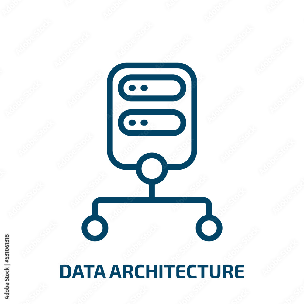 Poster data architecture icon from technology collection. thin linear data architecture, data, architecture