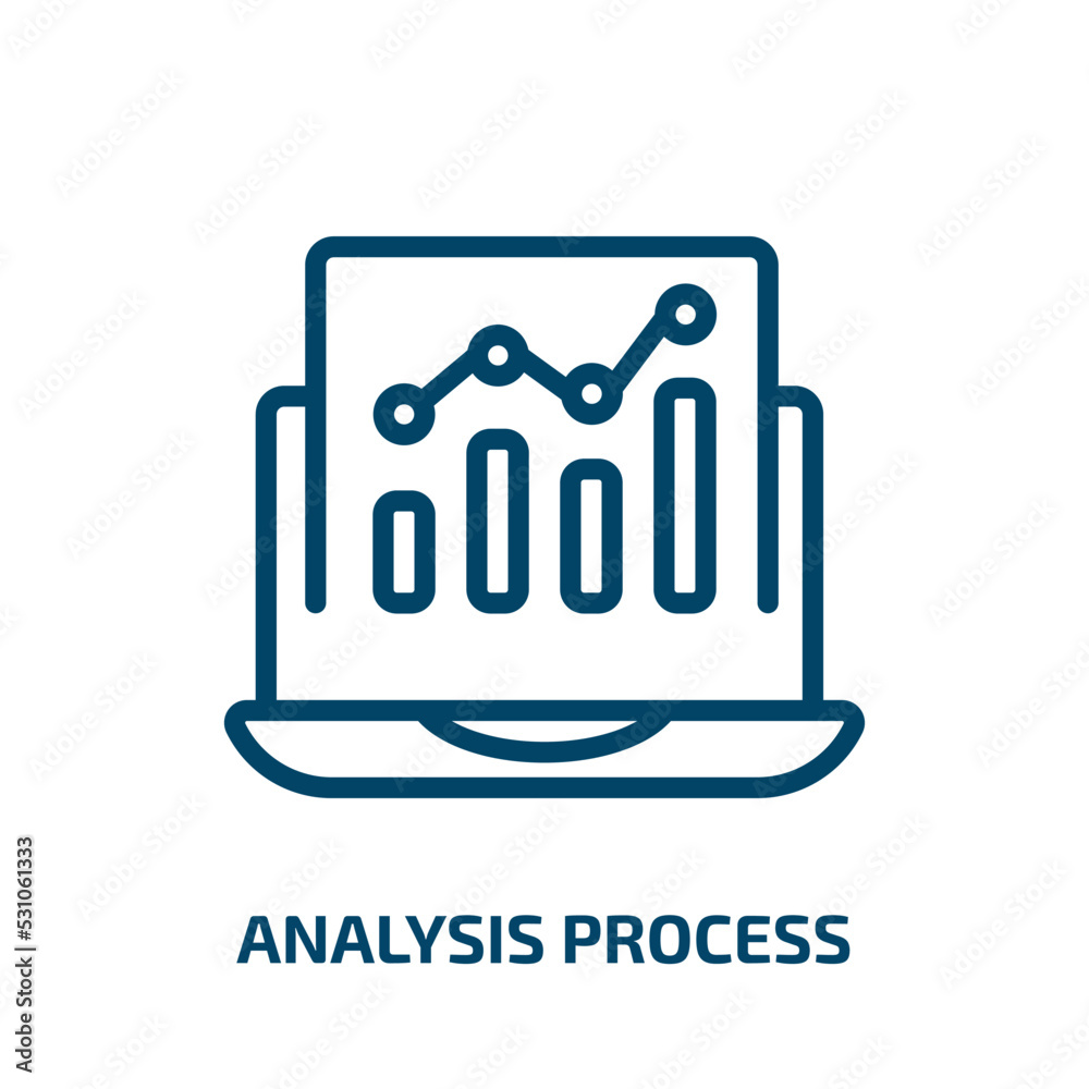 Poster analysis process icon from technology collection. thin linear analysis process, analysis, process ou