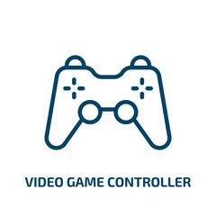 video game controller icon from technology collection. Thin linear video game controller, play, game outline icon isolated on white background. Line vector video game controller sign, symbol for web