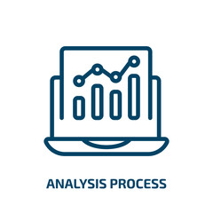 analysis process icon from technology collection. Thin linear analysis process, analysis, process outline icon isolated on white background. Line vector analysis process sign, symbol for web and