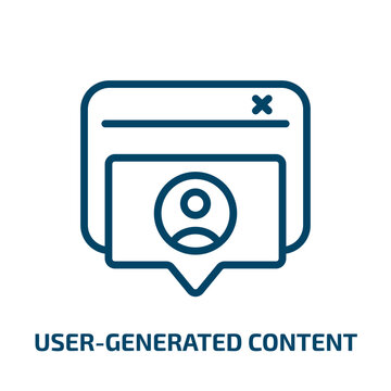 user-generated content icon from technology collection. Thin linear user-generated content, content, user outline icon isolated on white background. Line vector user-generated content sign, symbol for