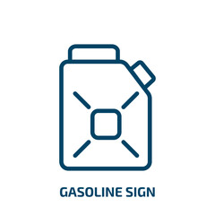 gasoline sign icon from traffic signs collection. Thin linear gasoline sign, gasoline, gas outline icon isolated on white background. Line vector gasoline sign sign, symbol for web and mobile