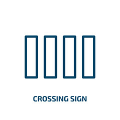 crossing sign icon from traffic signs collection. Thin linear crossing sign, cross, medical outline icon isolated on white background. Line vector crossing sign sign, symbol for web and mobile
