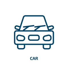 car icon from transportation collection. Thin linear car, service, vehicle outline icon isolated on white background. Line vector car sign, symbol for web and mobile