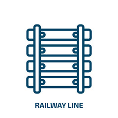 railway line icon from transportation collection. Thin linear railway line, railway, simple outline icon isolated on white background. Line vector railway line sign, symbol for web and mobile