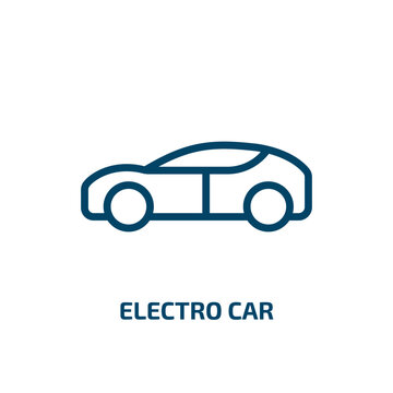 electro car icon from transportation collection. Thin linear electro car, eco, electro outline icon isolated on white background. Line vector electro car sign, symbol for web and mobile