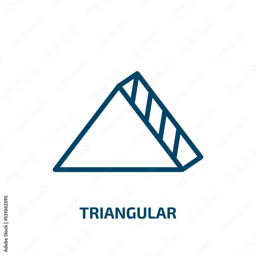 Poster triangular icon from user interface collection. thin linear triangular, triangle, app outline icon i