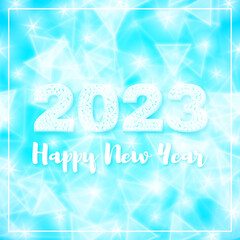 Blue shiny banner with decorative 2023