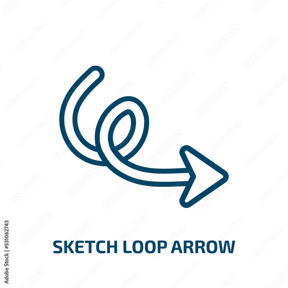 Poster sketch loop arrow icon from user interface collection. thin linear sketch loop arrow, arrow, navigat