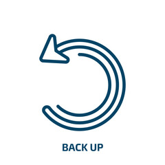 back up icon from user interface collection. Thin linear back up, arrow, back outline icon isolated on white background. Line vector back up sign, symbol for web and mobile
