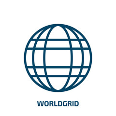 worldgrid icon from user interface collection. Thin linear worldgrid, world, recycle outline icon isolated on white background. Line vector worldgrid sign, symbol for web and mobile