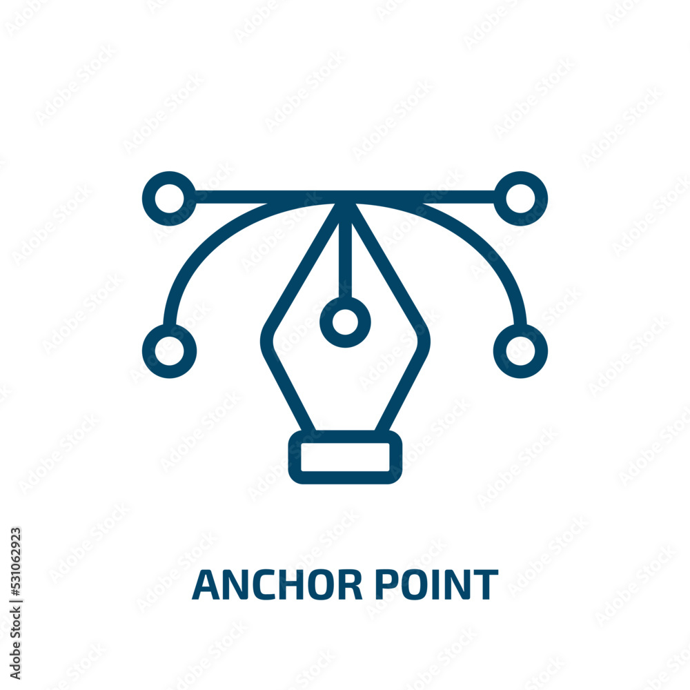 Poster anchor point icon from user interface collection. thin linear anchor point, education, curve outline
