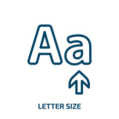 letter size icon from user interface collection. Thin linear letter size, text, size outline icon isolated on white background. Line vector letter size sign, symbol for web and mobile