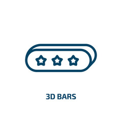 Fototapeta premium 3d bars icon from user interface collection. Thin linear 3d bars, bar, template outline icon isolated on white background. Line vector 3d bars sign, symbol for web and mobile