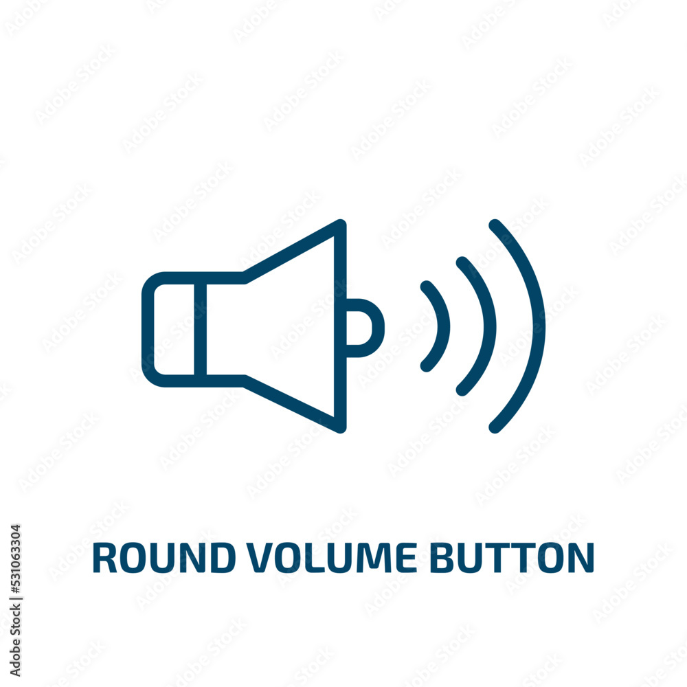 Poster round volume button icon from user interface collection. thin linear round volume button, round, vol