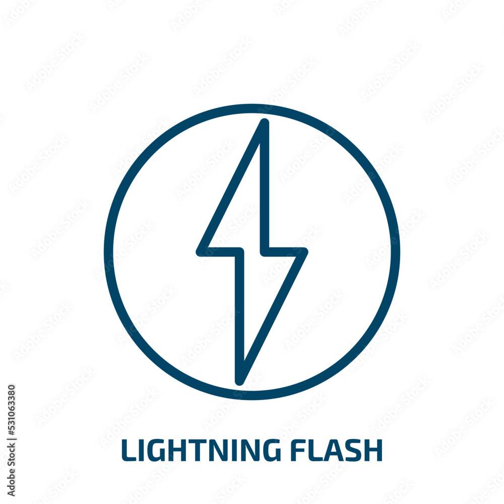Poster lightning flash icon from user interface collection. thin linear lightning flash, simple, thunder ou