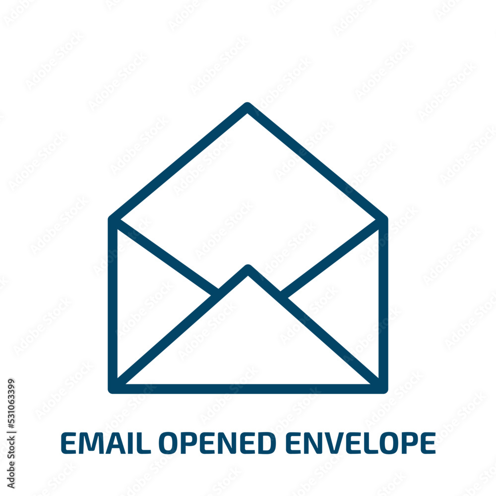 Poster email opened envelope icon from user interface collection. thin linear email opened envelope, mail, 