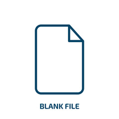 blank file icon from user interface collection. Thin linear blank file, office, blank outline icon isolated on white background. Line vector blank file sign, symbol for web and mobile