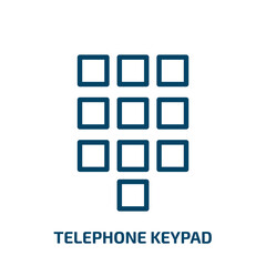 telephone keypad icon from user interface collection. Thin linear telephone keypad, keypad, telephone outline icon isolated on white background. Line vector telephone keypad sign, symbol for web and