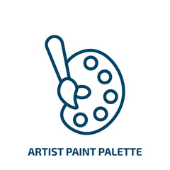 artist paint palette icon from user interface collection. Thin linear artist paint palette, education, paint outline icon isolated on white background. Line vector artist paint palette sign, symbol