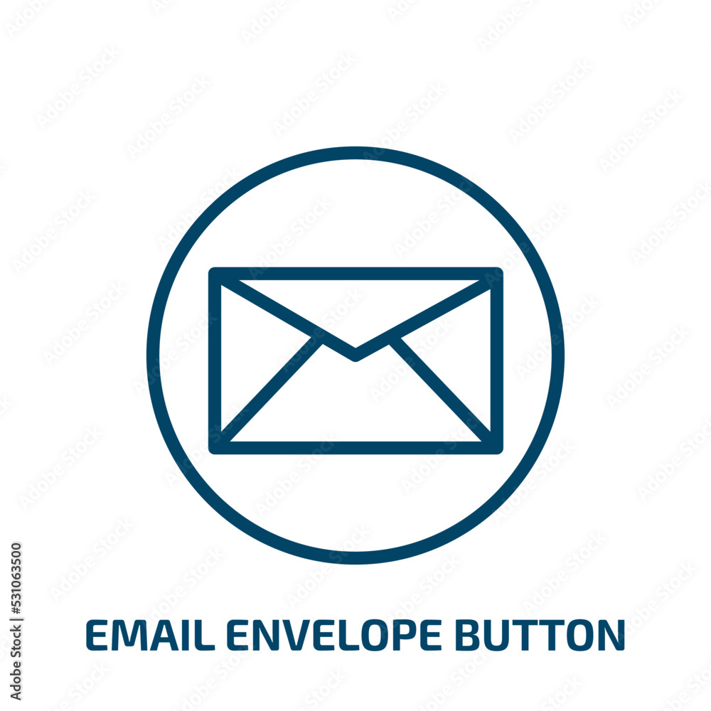Poster email envelope button icon from user interface collection. thin linear email envelope button, mail, 